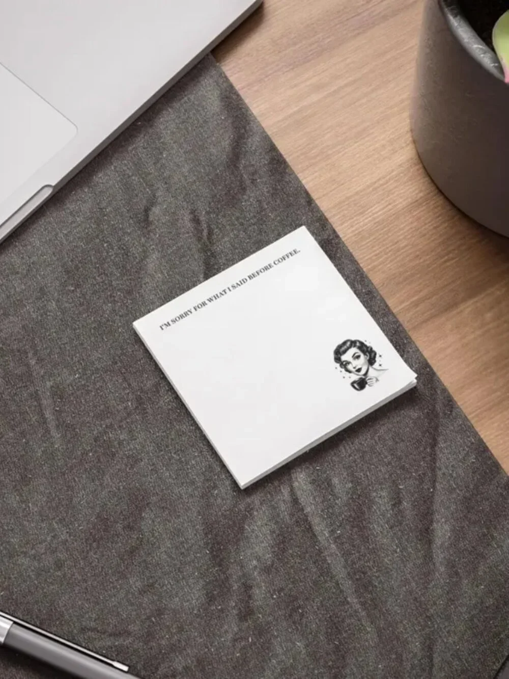 Im Sorry For What I Said Before Coffee Post-it Note Pads Retro Office Humor